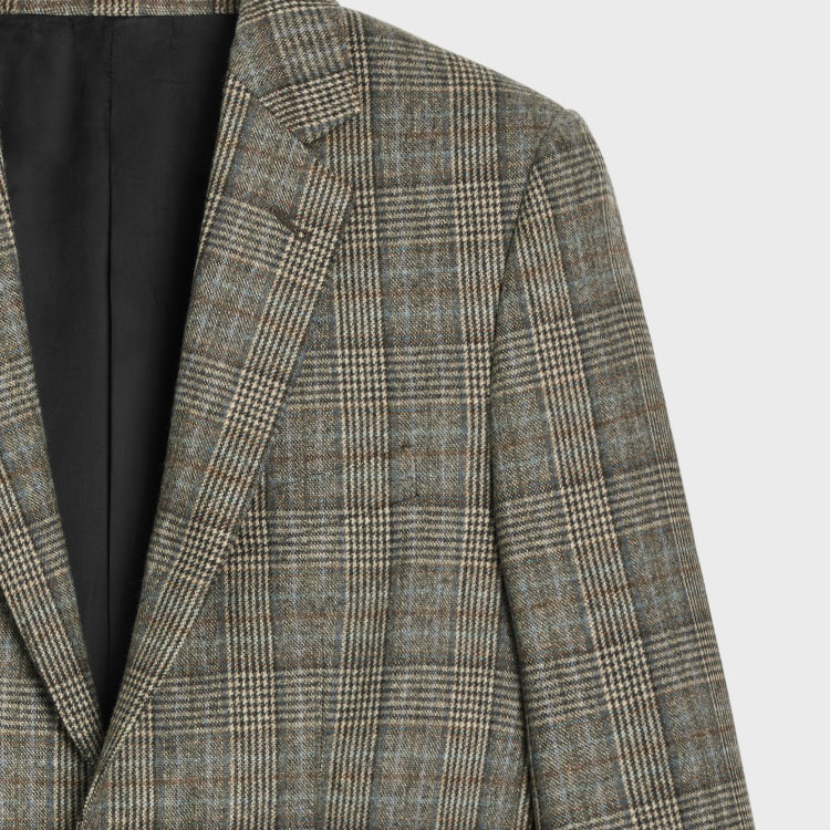 CELINE FW23 Plaid Long Sleeve Collared Jacket  Multi-Color 2V61P785V-97IP 圖 6