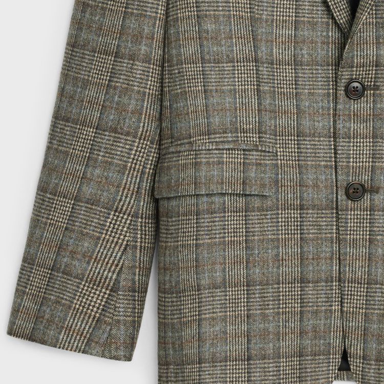 CELINE FW23 Plaid Long Sleeve Collared Jacket  Multi-Color 2V61P785V-97IP 圖 8