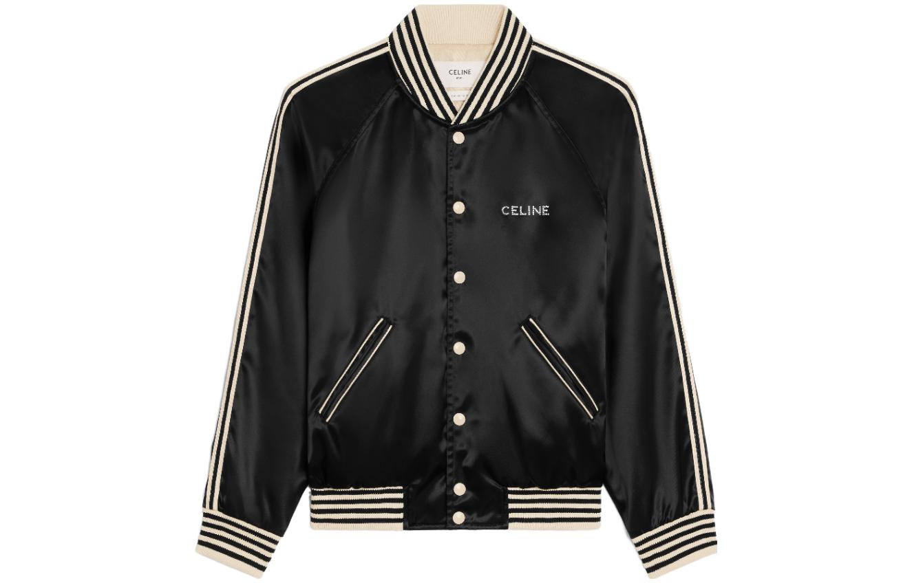 Celine FW23 Striped Letter Single-Breasted Jacket Black Long Sleeve 2W44A048S-38NO