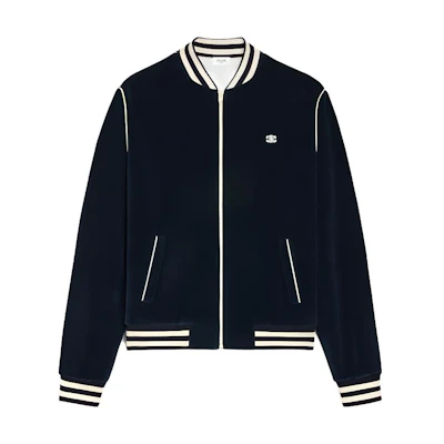 CELINE FW23 Striped Logo Long Sleeve Jacket Navy Blue Outerwear. 2Y89C748Q-07XE