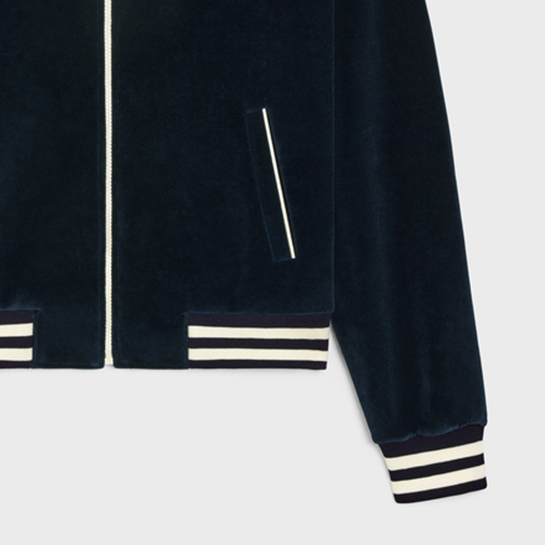 CELINE FW23 Striped Logo Long Sleeve Jacket Navy Blue  Outerwear. 2Y89C748Q-07XE 圖 5