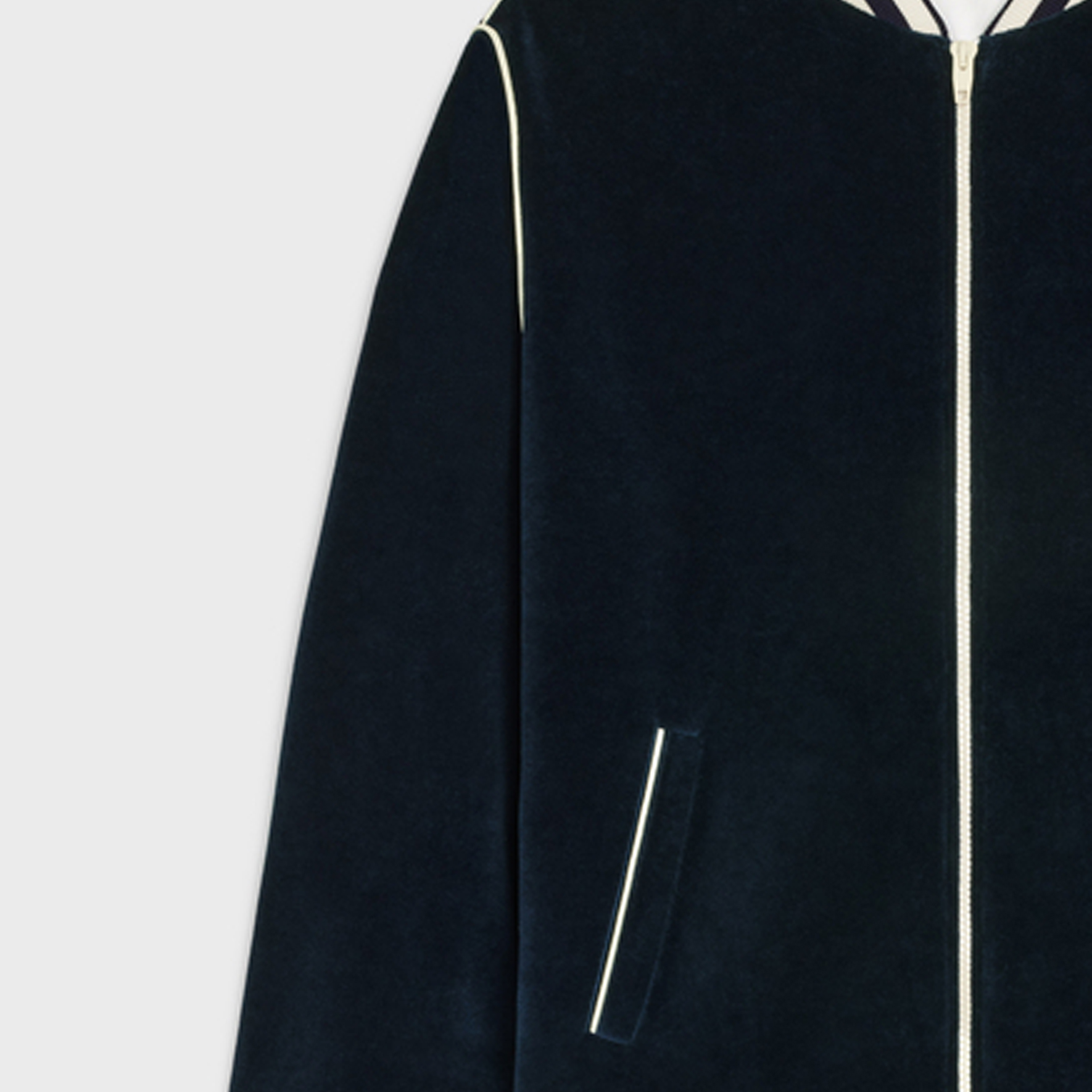 CELINE FW23 Striped Logo Long Sleeve Jacket Navy Blue  Outerwear. 2Y89C748Q-07XE 圖 6