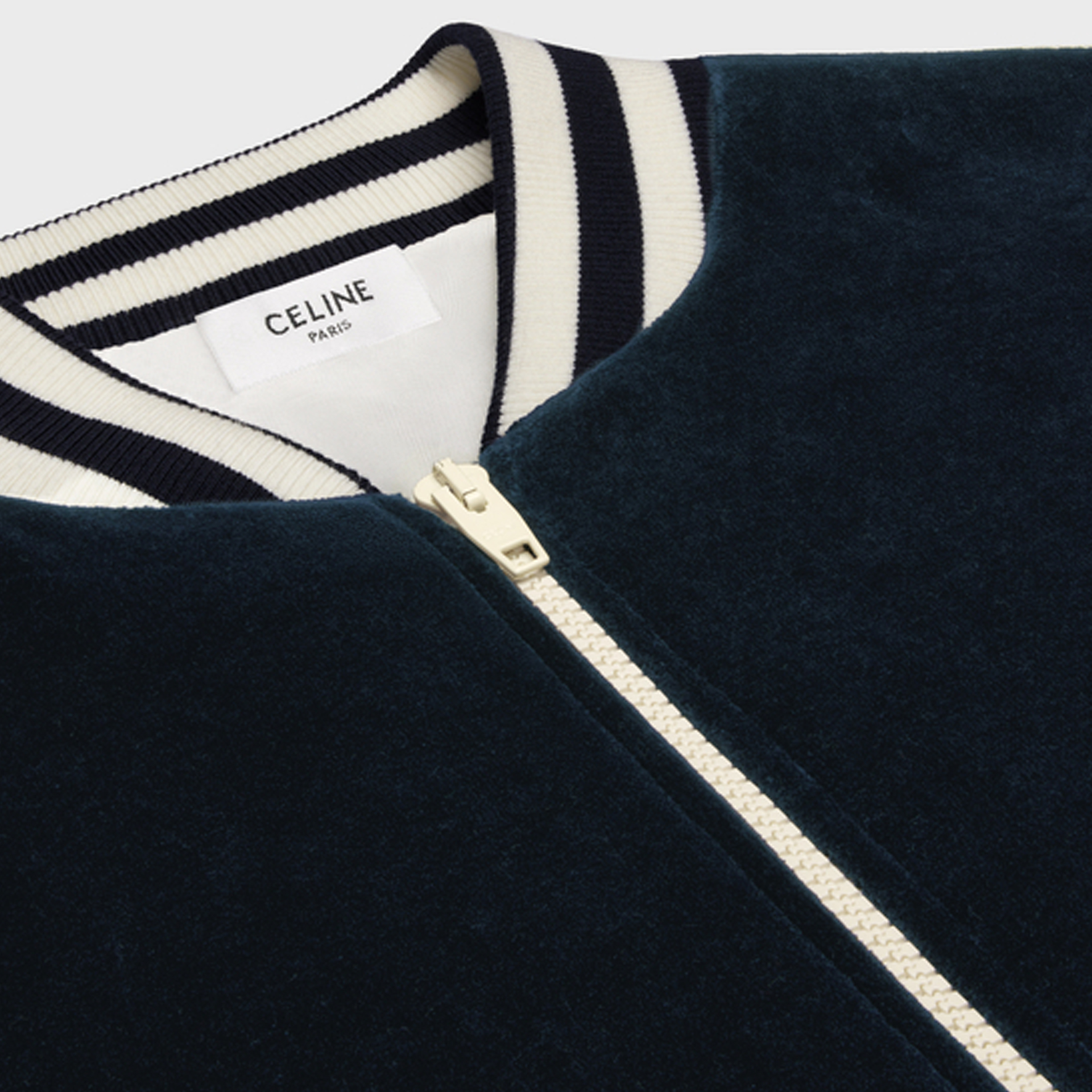 CELINE FW23 Striped Logo Long Sleeve Jacket Navy Blue  Outerwear. 2Y89C748Q-07XE 圖 7