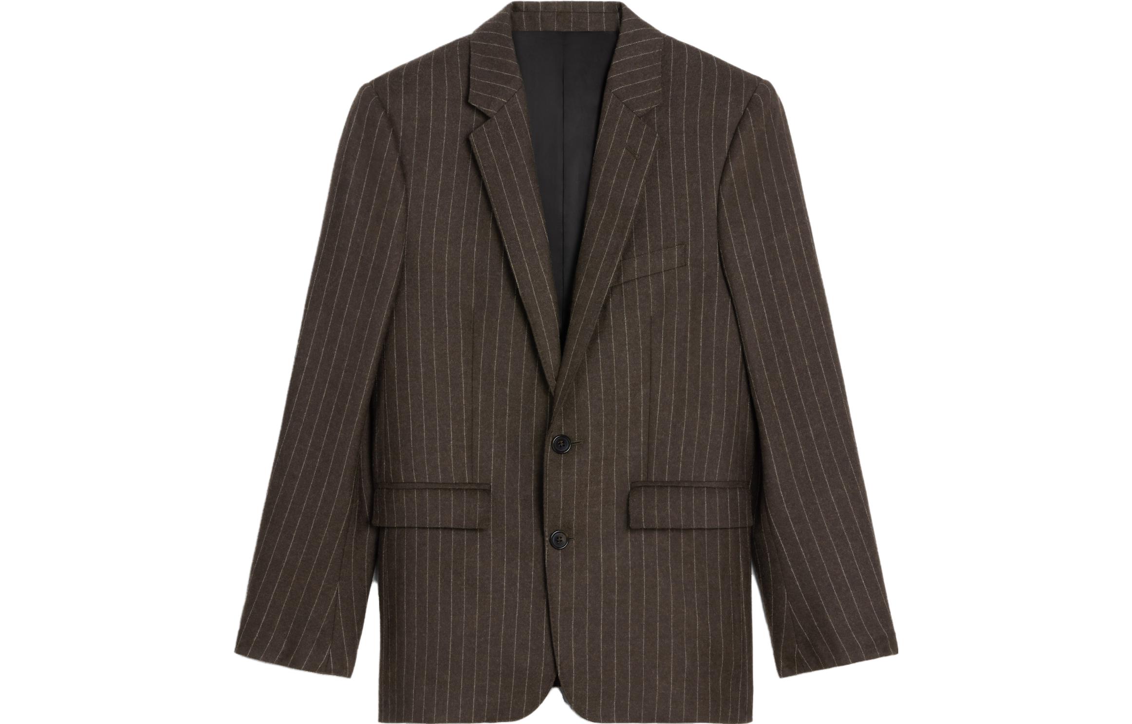 Celine FW23 Striped Long-Sleeve Collared Jacket Brown Outerwear 2V61P903E-18MC