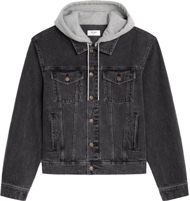 CELINE FW23 Washed Grey Denim Jacket Casual Single-Breasted. 2Q472947F-38CH Order CELINE FW23 Washed Grey Denim Jacket Casual Single-Breasted. 2Q472947F-38CH