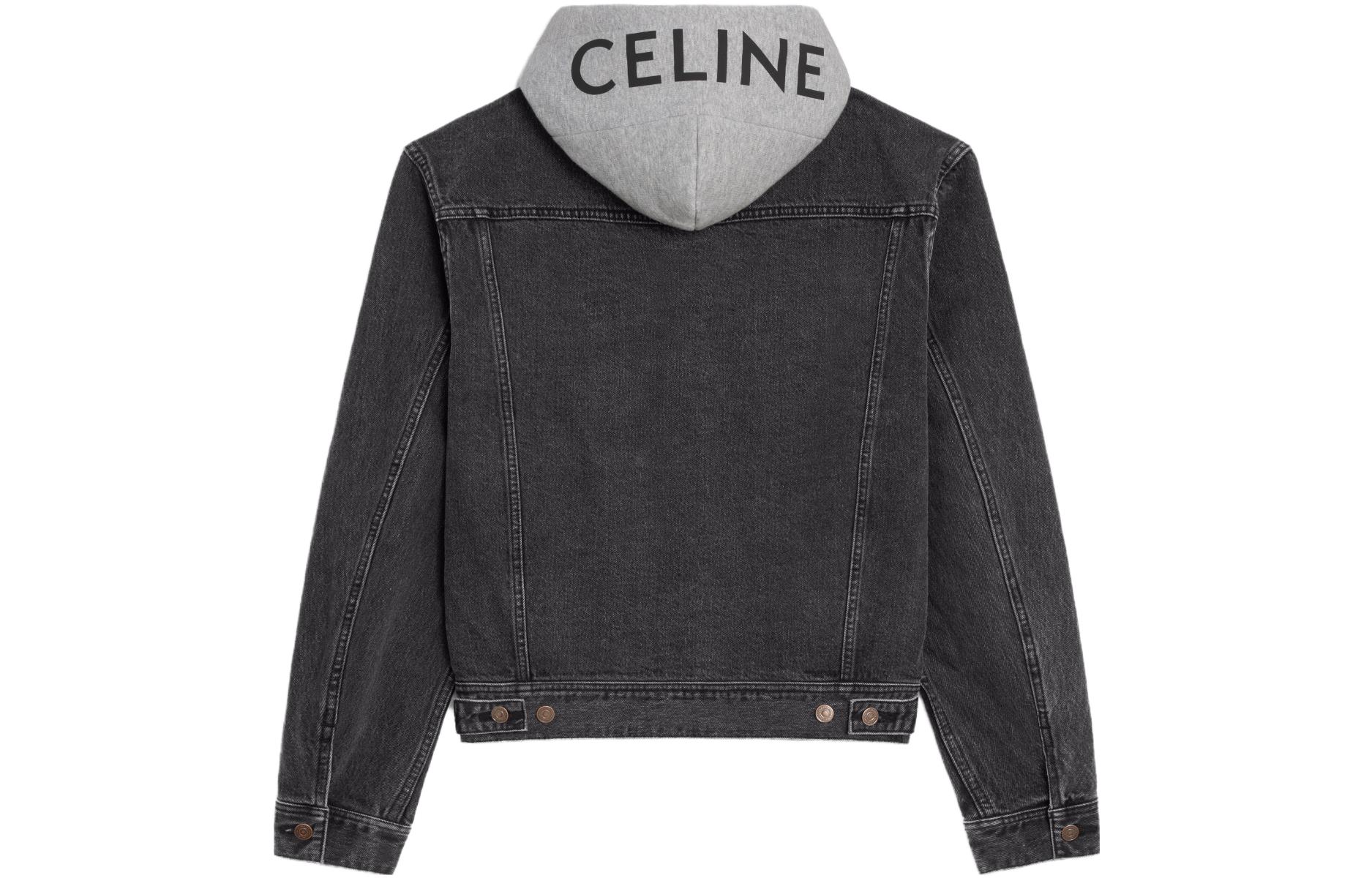 Lookbook CELINE FW23 Washed Grey Denim Jacket  Casual Single-Breasted. 2Q472947F-38CH