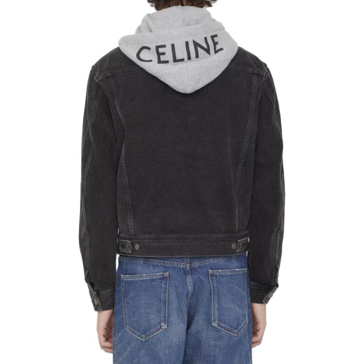 Sizing CELINE FW23 Washed Grey Denim Jacket  Casual Single-Breasted. 2Q472947F-38CH