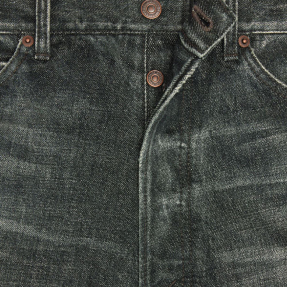 Purchase CELINE FW23 Washed Low Waist Studded Button Jeans Black 2N807444W-08DK