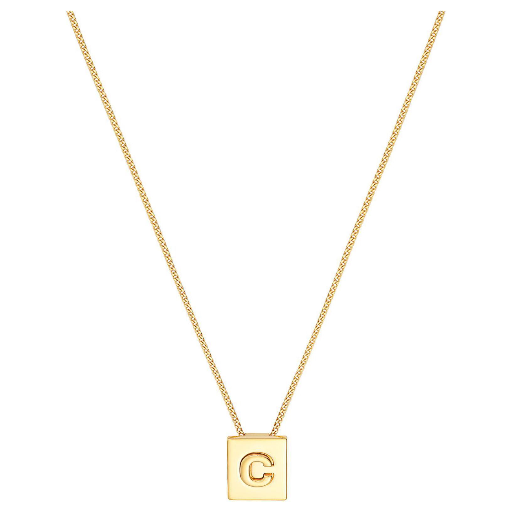 CELINE Gold Letter C Brass Necklace Unisex Couple Design. 46N0C6BRA.35OR