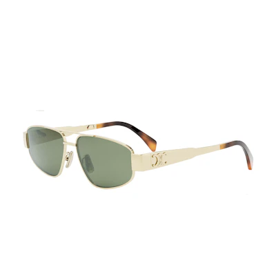 CELINE Gold Metal Aviator Sunglasses Unisex Couple Style. CL40281U30N
