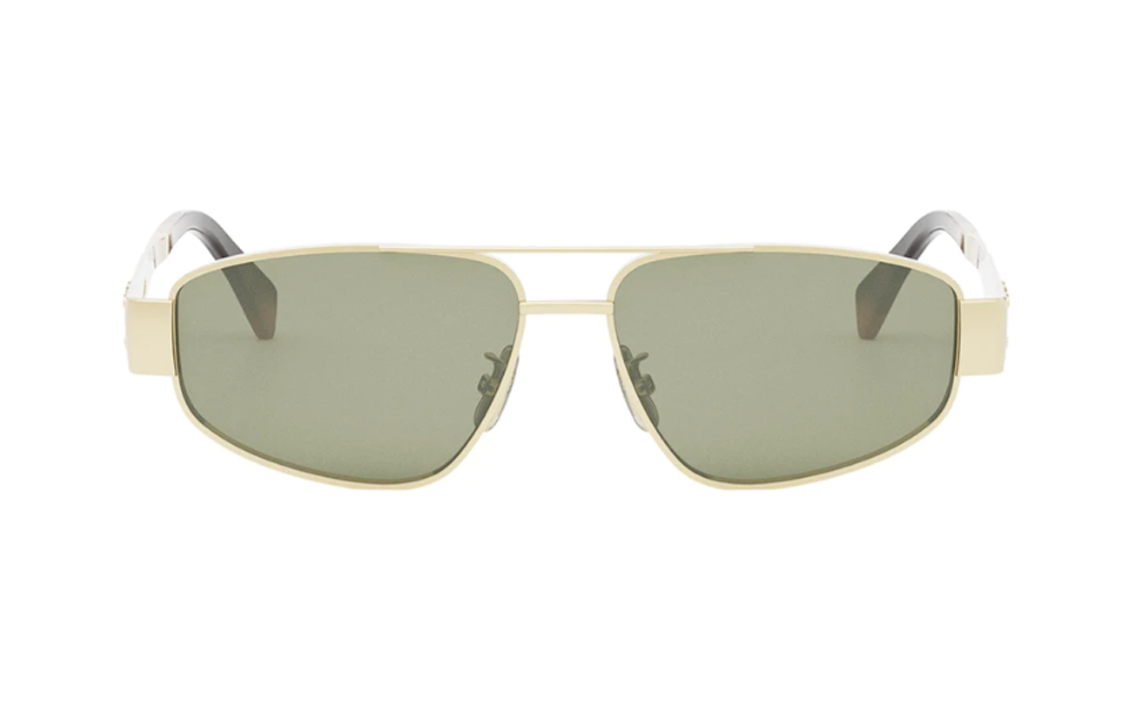 Lookbook Gafas de Sol Aviador de Metal Dorado CELINE Unisex Estilo Pareja. CL40281U30N