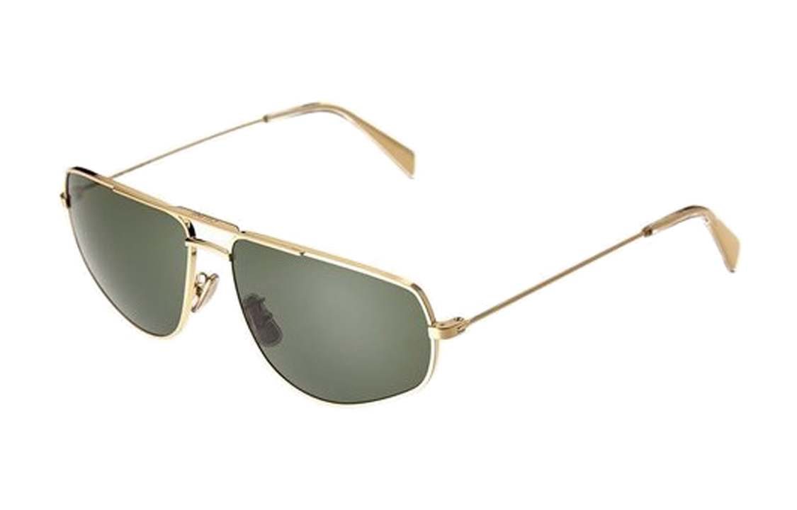 CELINE Gold Metal Aviator Sunglasses Unisex Thin Frame Decor Couple Style. CL40083U30N