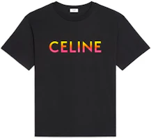 CELINE Gradient Logo Relaxed Black T-Shirt for Men. 2X10B671Q-38NO CELINE Gradient Logo Relaxed Black T-Shirt for Men. 2X10B671Q-38NO
