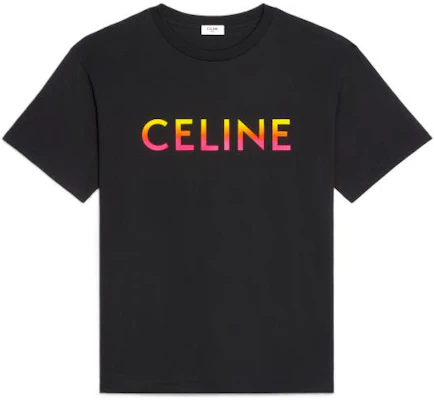 CELINE Gradient Logo Relaxed Black T-Shirt for Men. 2X10B671Q-38NO Order CELINE Gradient Logo Relaxed Black T-Shirt for Men. 2X10B671Q-38NO