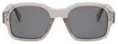 Lookbook CELINE Gray Irregular Acetate Sunglasses for Men - Logo Design. CL40266U59A