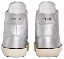 Lookbook CELINE賽琳 皮革 圓頭繫帶 高幫 板鞋 男款 銀色