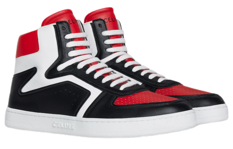 Order CELINE賽琳 牛皮 耐磨舒適高幫 時尚板鞋 男款 黑白紅