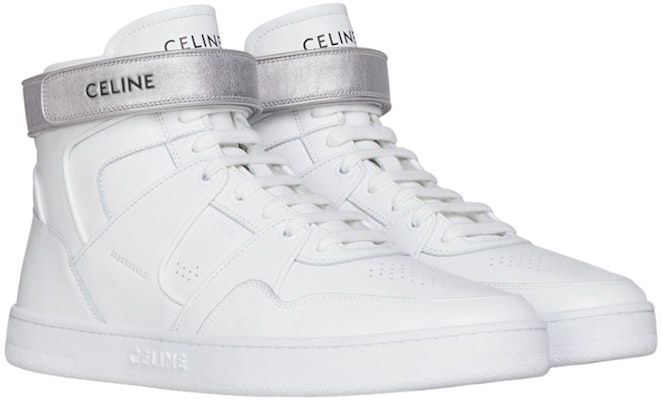 CELINE Sepatu High Top Tali 'Putih Perak' 346473484C.01SV Lookbook CELINE Sepatu High Top Tali 'Putih Perak' 346473484C.01SV