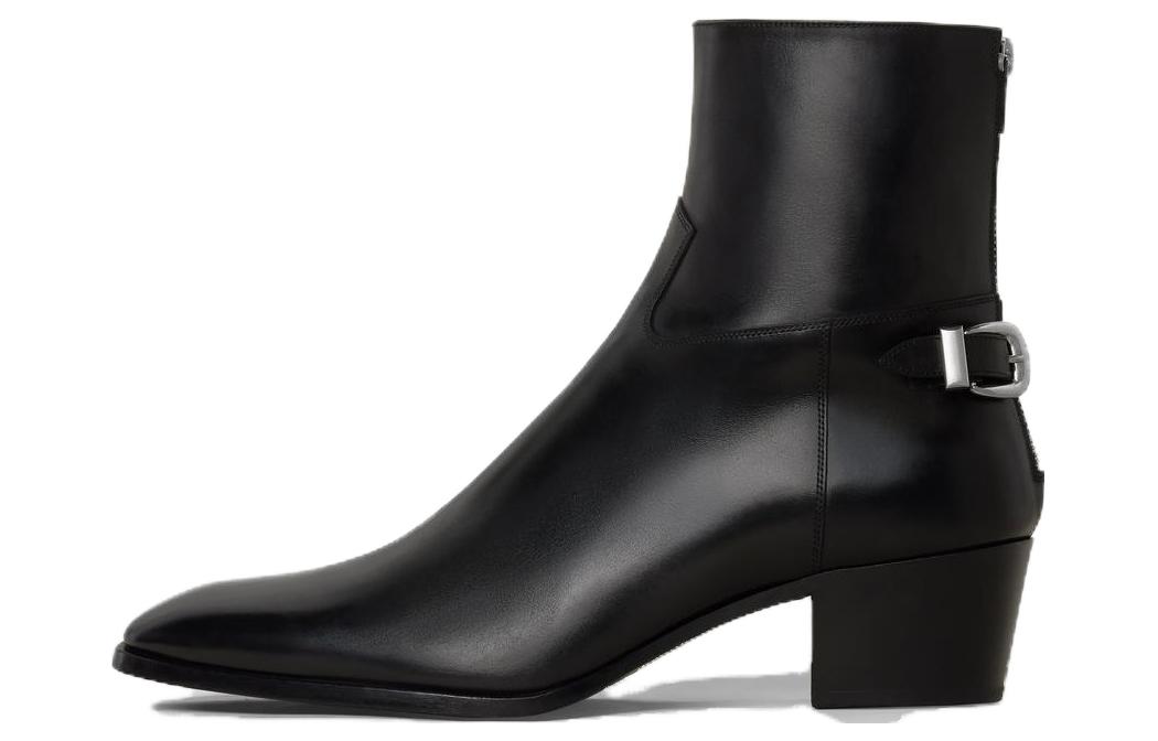 CELINE Isaac Buckle Zipped Boot Black 356133174C.38NO