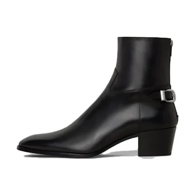 CELINE Isaac Buckle Zipped Boot Black