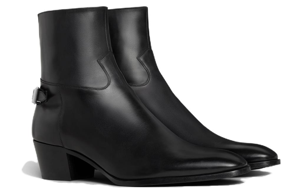 Order CELINE 赛琳 牛皮 簡約舒適 短靴 5cm 男款 黑色