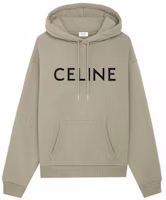 CELINE Khaki Logo Print Fleece-Lined Sweatshirt. 2Y321670Q-02KC CELINE Khaki Logo Print Fleece-Lined Sweatshirt. 2Y321670Q-02KC