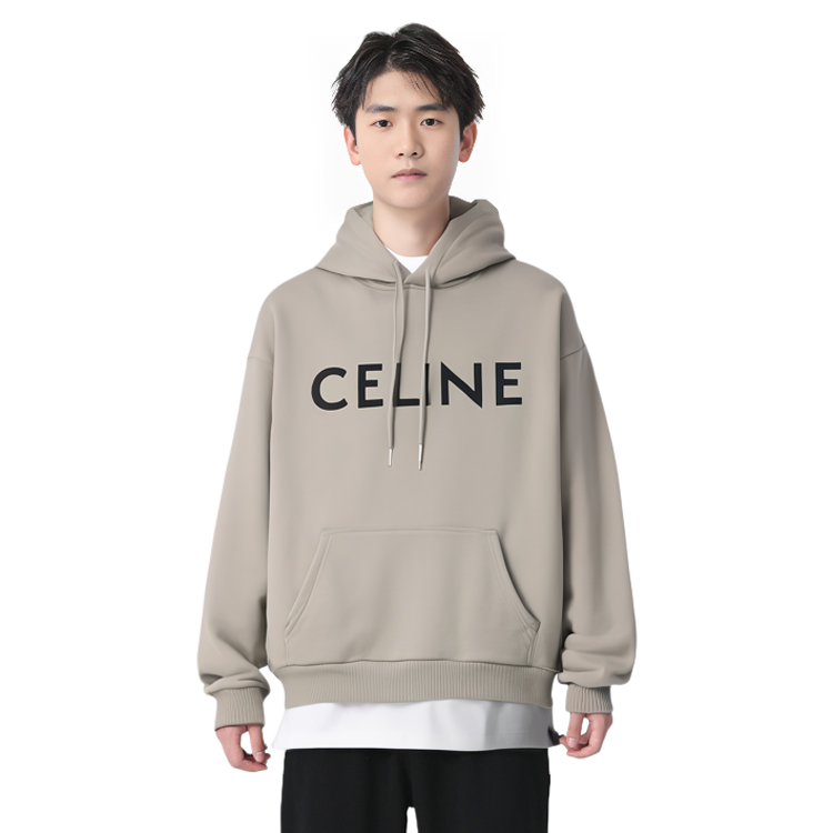 Purchase CELINE Baju Sejuk Fleece Berlapis Logo Cetak Khaki. 2Y321670Q-02KC