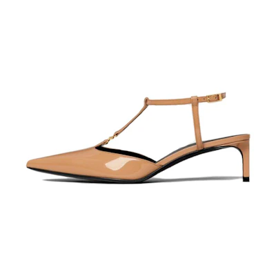 CELINE Kitten Patent T-Bar Strap Pump Cappuccino (Womens)