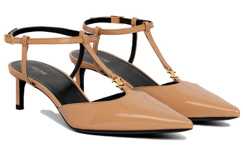 CELINE Kitten Patent T-Bar Strap Pump Cappuccino (Womens) 圖 3