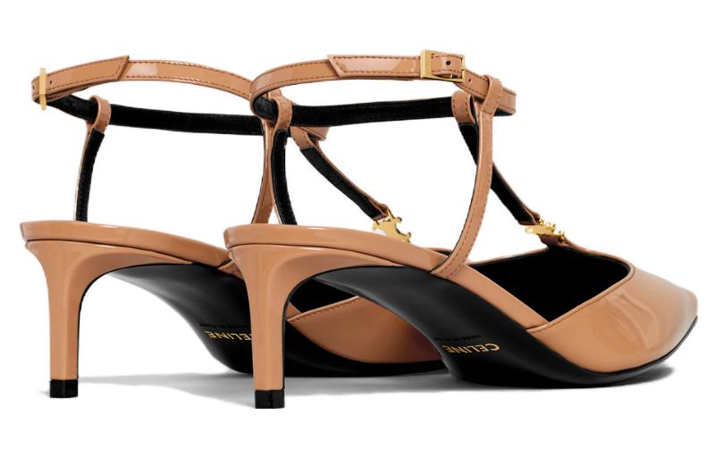 CELINE Kitten Patent T-Bar Strap Pump Cappuccino (Womens) 圖 4