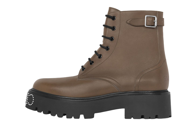 CELINE Lace-Up Ankle Boot 'Brown Leather' 345983579C.15KH