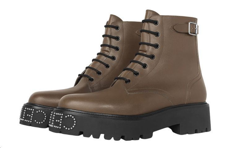 CELINE Lace-Up Ankle Boot 'Brown Leather' 圖 3