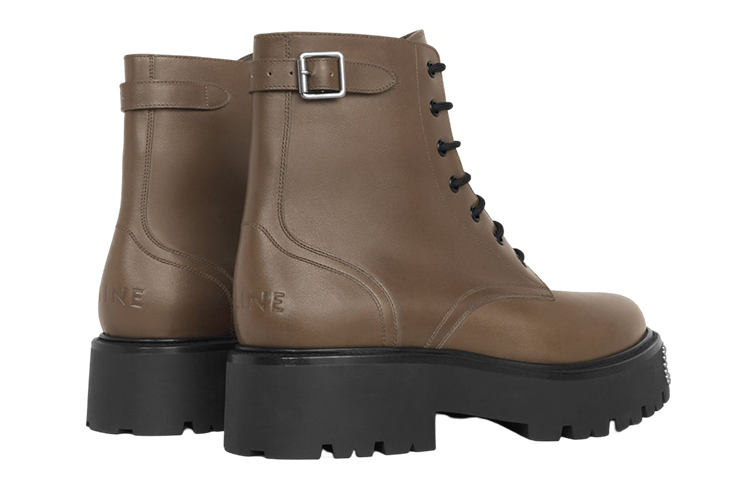 CELINE Lace-Up Ankle Boot 'Brown Leather' 圖 5