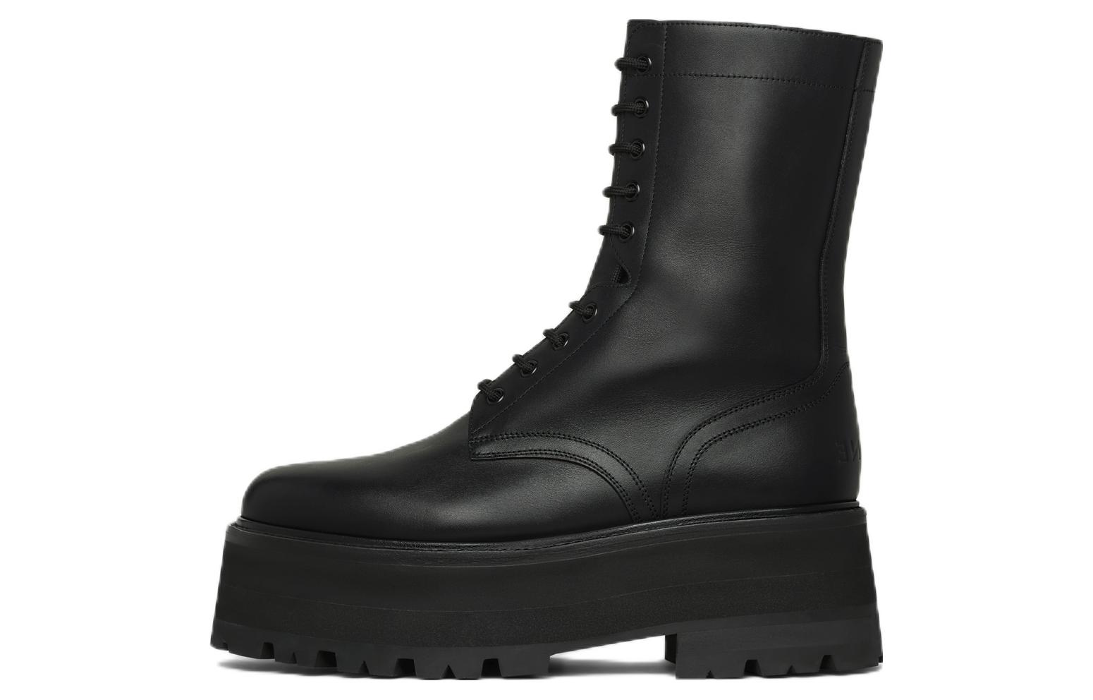 CELINE Lace-Up Chunky Ankle Boots 'Black Leather' 352613579C.38NO
