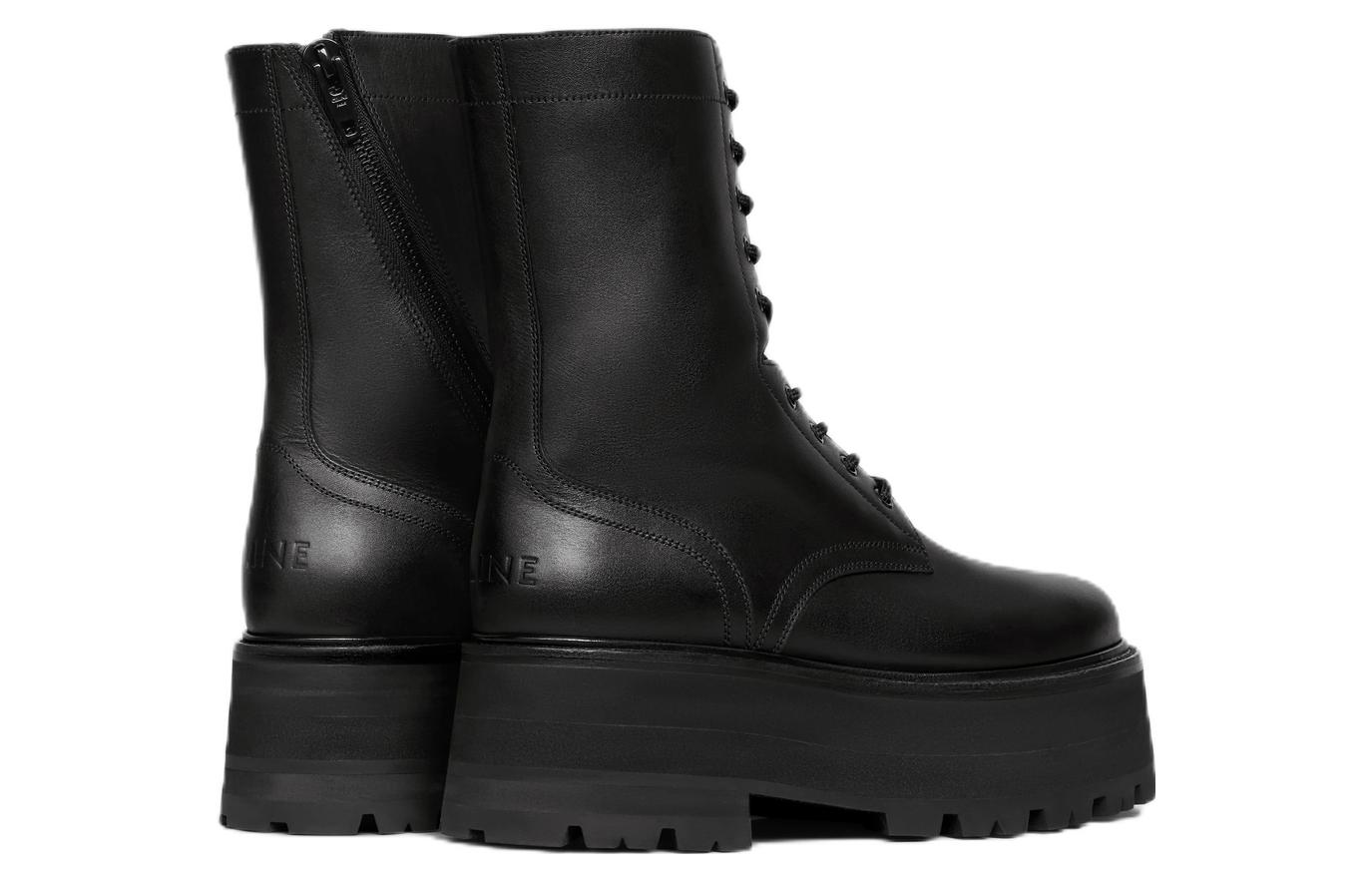 Purchase CELINE Bottines Chunky à Lacets ''Cuir Noir'' 352613579C.38NO