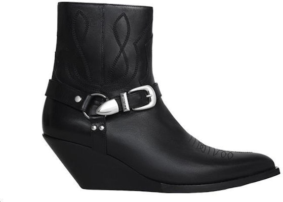 CELINE Leather Ankle Boot with Metal Buckle 'Black' 350763492C.38NO Order CELINE Leather Ankle Boot with Metal Buckle 'Black' 350763492C.38NO
