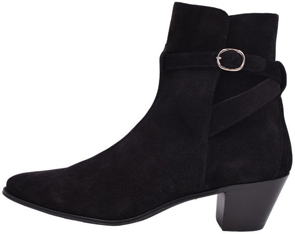 celine-leather-ankle-boots-black-buckle-331883003-c-38-no