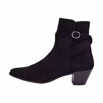 CELINE Leather Ankle Boots 'Black Buckle'