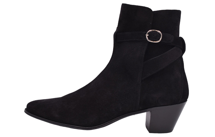 CELINE Leather Ankle Boots 'Black Buckle' 331883003C.38NO
