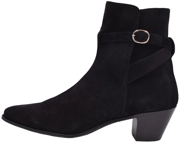 celine-leather-ankle-boots-black-buckle-331883003-c-38-no