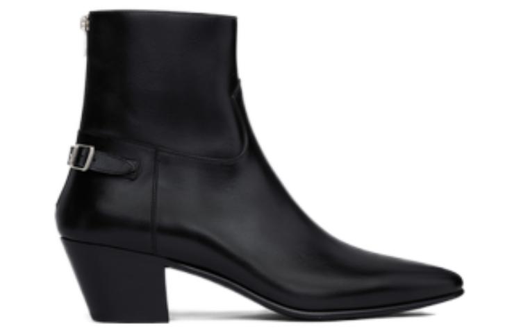 CELINE Leather Buckle Ankle Boot 'Black' 圖 2