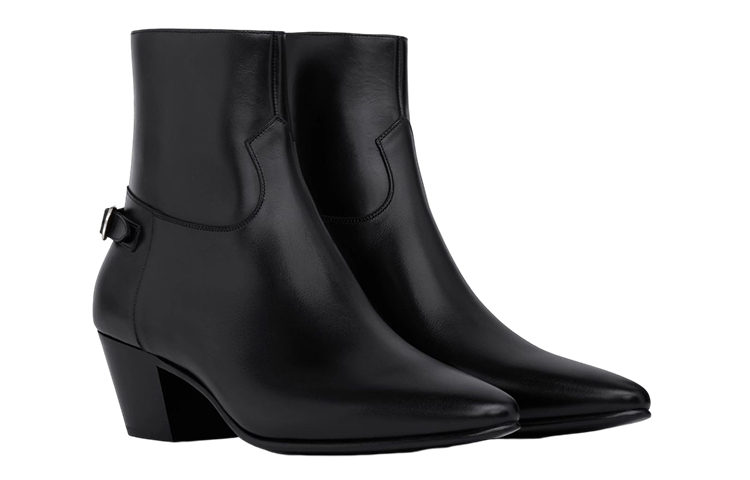 CELINE Leather Buckle Ankle Boot 'Black' 圖 3