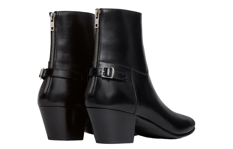 CELINE Leather Buckle Ankle Boot 'Black' 圖 4