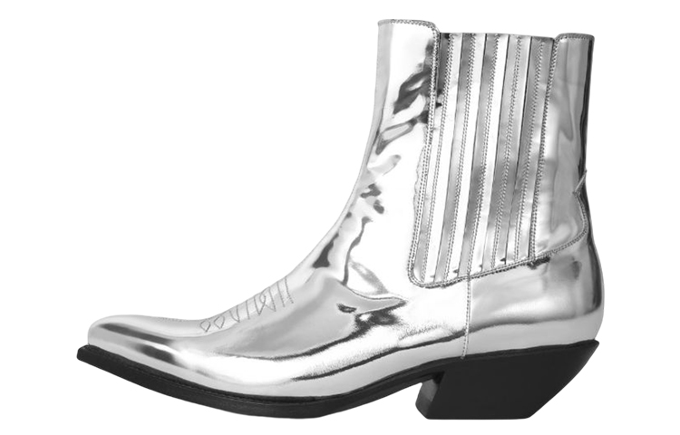 CELINE Leather Chelsea Boot 'Silver' 350553719C.36AG