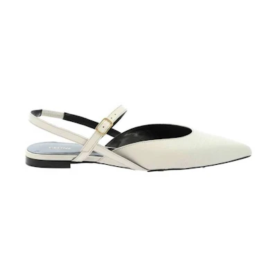 CELINE Leather Flats 'BIANCA White'