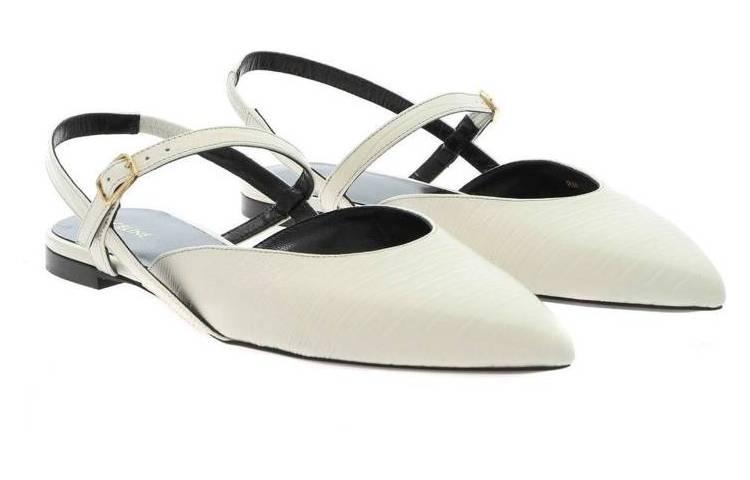 CELINE Leather Flats 'BIANCA White' 圖 2