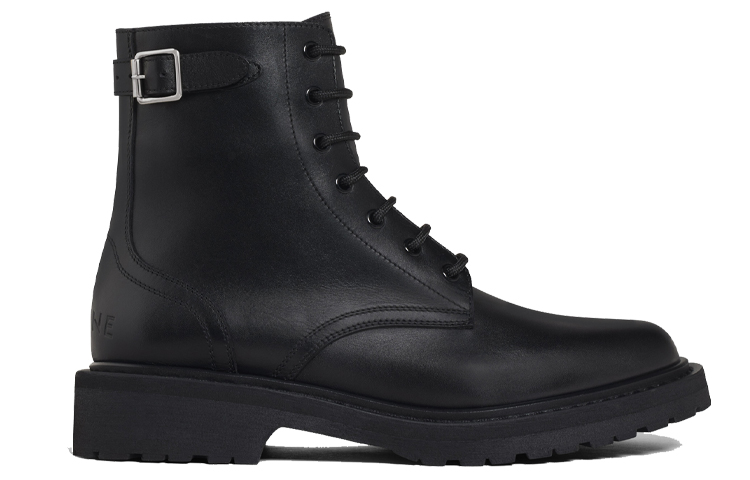 Order CELINE Leather Lace-Up Ankle Boots 'Black Fashion' 344243579C.38NO