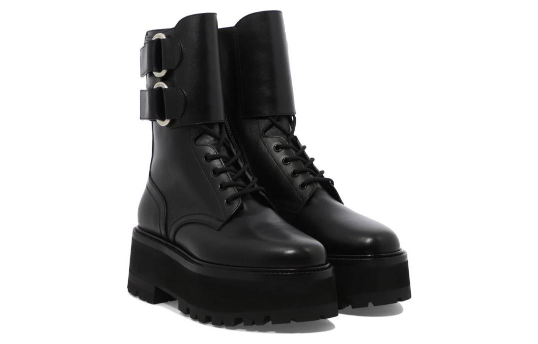 Lookbook Bottines montantes en cuir à lacets épaisses CELINE ''Noir'' 352643579C.38NO
