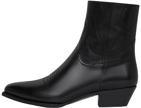celine-leather-pointed-toe-zip-ankle-boot-black-350933492-c-38-no