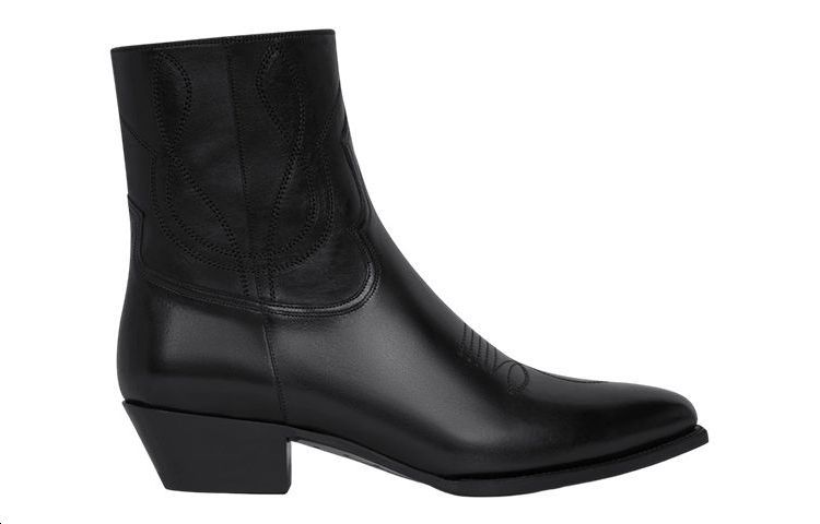 Order CELINE Leather Pointed Toe Zip Ankle Boot 'Black' 350933492C.38NO
